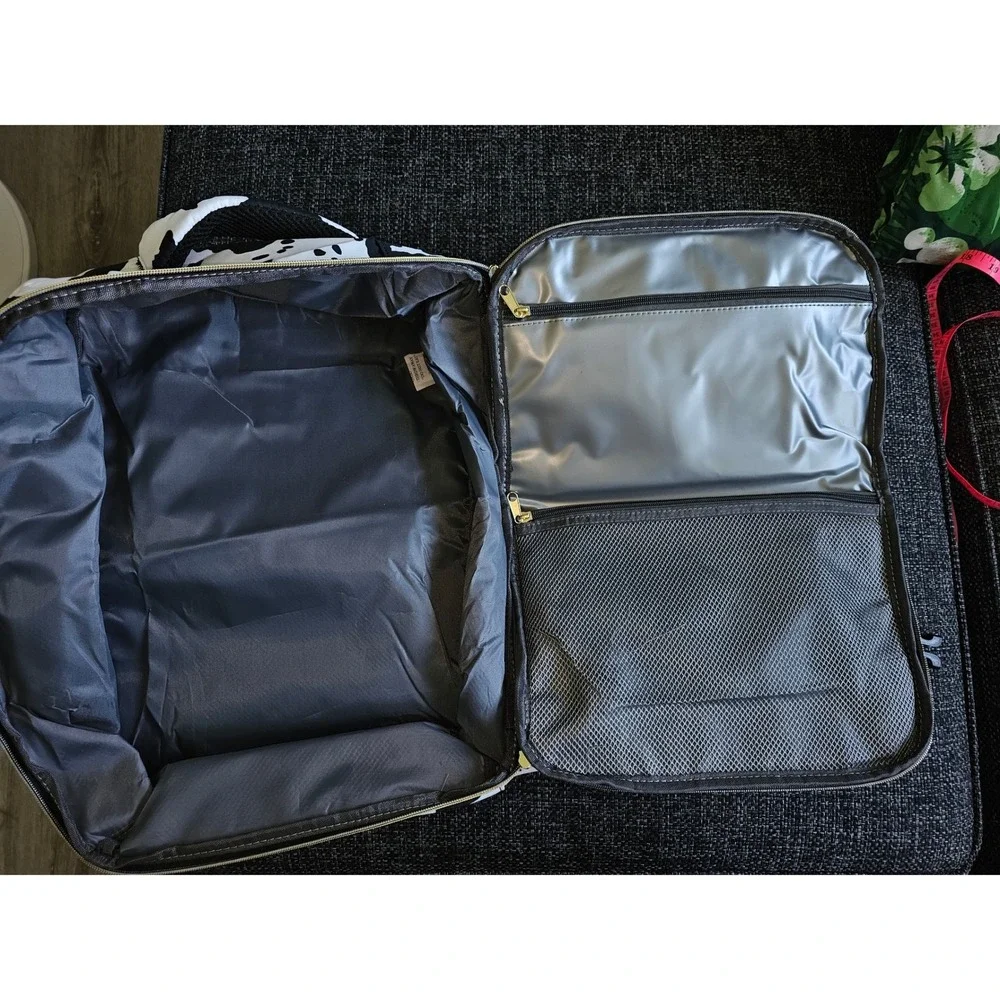 Unbranded Cow Print Travel Backpack Unisex Large Black White 16 in laptop